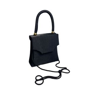 Unbranded lil black satin flap top snap handbag. Classic/sophisticated/minimal